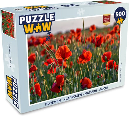 Puzzel Bloemen - Klaprozen - Natuur - Rood - Legpuzzel - Puzzel 500 stukjes