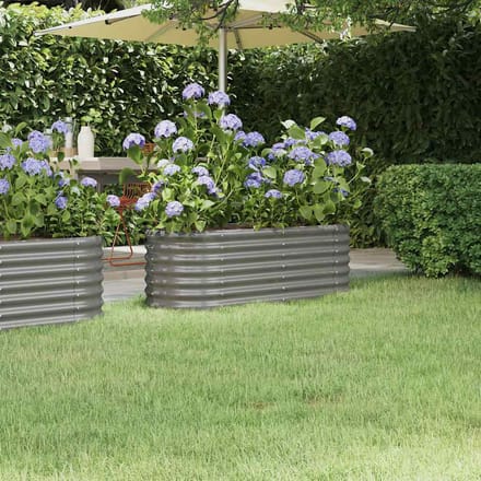 vidaXL - Plantenbak - 114x40x36 - cm - gegalvaniseerd - staal - grijs