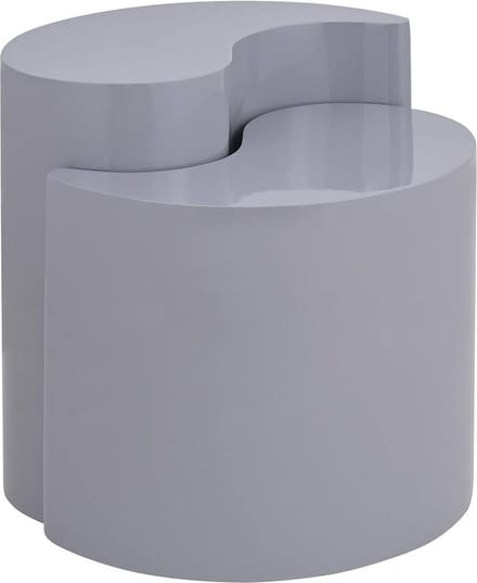 Goossens Yin Bijzettafel - Metaal - 48 x 51 x 30 cm - Rond - grijs