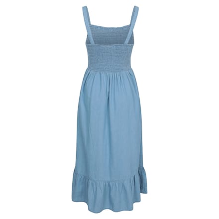 Mountain Warehouse Dames Marbella Spaghettibandjes Shirred Midi Jurk (Lichtblauw)