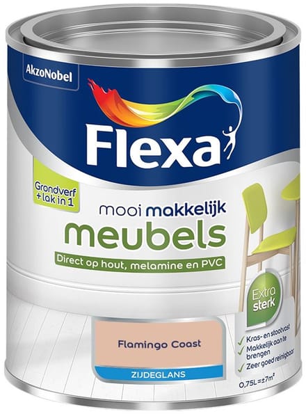 Flexa - Mooi Makkelijk Meubels Zijdeglans - Flamingo Coast - Mengverf - 750 Ml