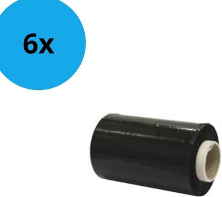 Mini Wikkelfolie - Bundelfolie - 6 stuks - 10 cm x 250 meter - 20 micron - Zwart