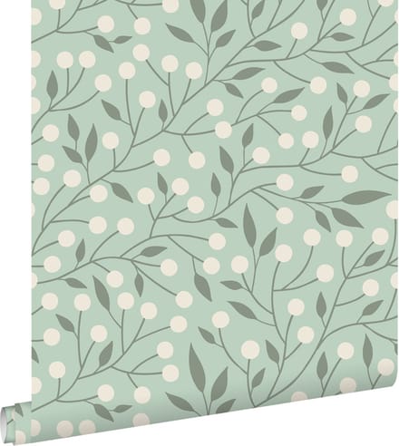 ESTAhome behang bloemmotief mintgroen - 50 x 900 cm - 139592