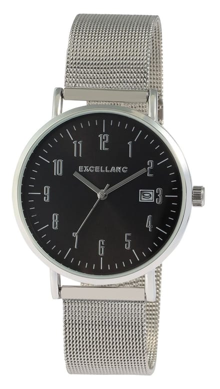 EXCELLANC herenhorloge Edelstahl Datumsanzeige