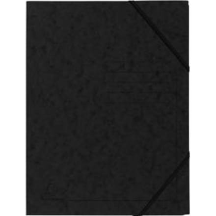 Exacompta hoekmap, DIN A4, met elastiek, te labelen, Colorspan karton, 355 g/m², zwart