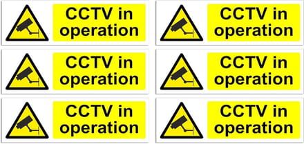6 Pack CCTV In Operatie Teken - Waarschuwingsborden voor Beveiliging