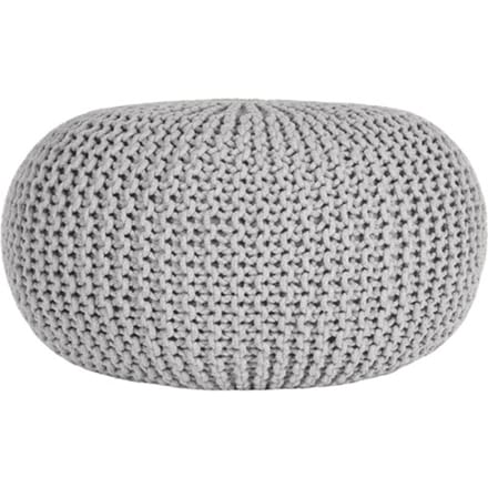 LABEL51 - Poefs Knitted - Lichtgrijs - 70x70x35cm