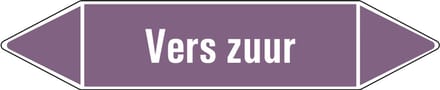 Vers zuur leidingmarkering op vel - basen 75 x 17 mm - 8 per vel