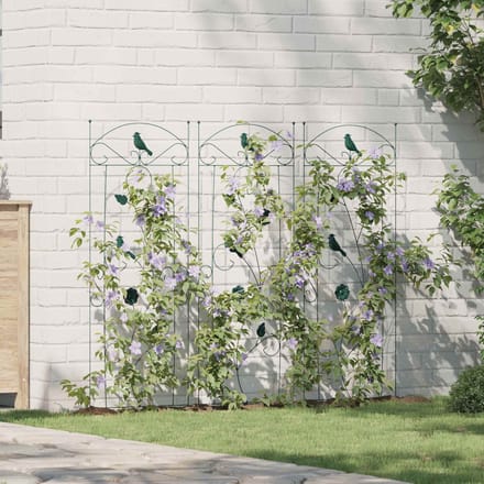 Tuinafsluiting 3 stuks Groen 110 x 40 cm Staal