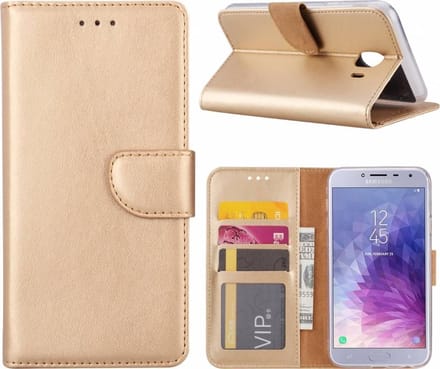 Bookcase Geschikt voor: Samsung Galaxy J4 Plus 2018 - Goud - portemonnee hoesje