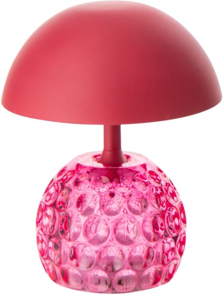 J-Line lamp Champignon - ijzer/glas - roze - LED lichtjes