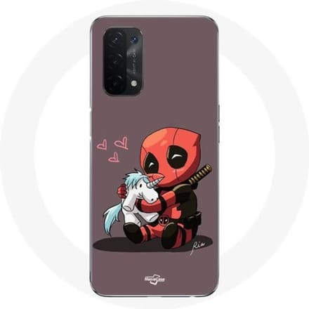 Oppo A54 5G Baby Deadpool-hoesje met eenhoorn