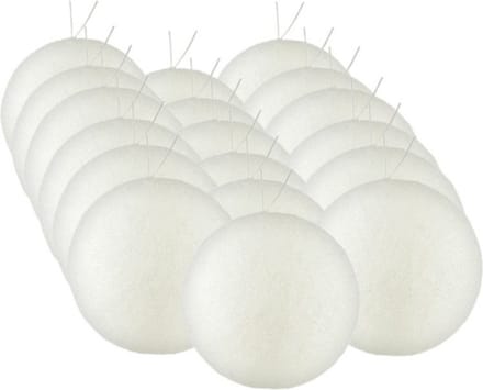 Gerimport Kerstballen 36x stuks - wit kunststof glitters - D5 cm - feestelijk - elegant