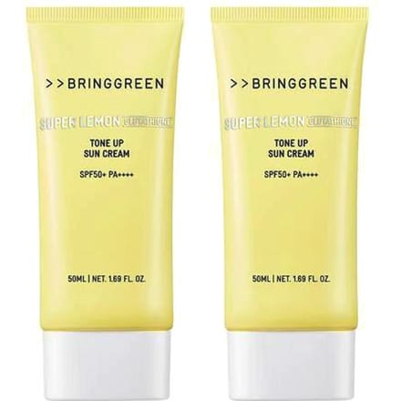 [BRING GREEN] Ensemble Crème Solaire Super Lemon Glutathion Éclaircissante (1+1) SPF 50+ PA++++ 50 ml x 2 unités beige
