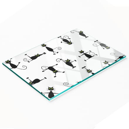 Keuken serveerplank van gehard glas met kattenafbeeldingen, 80x52 cm