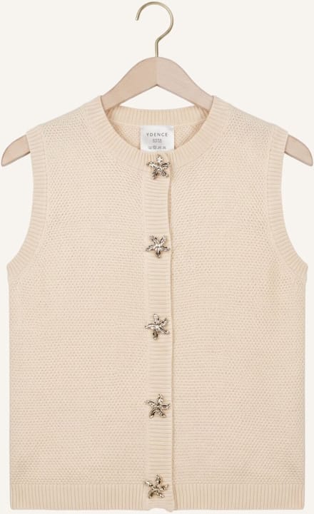 Ydence Knitted Top Mona Tops & T-shirts Dames - Shirt - Creme - Maat M