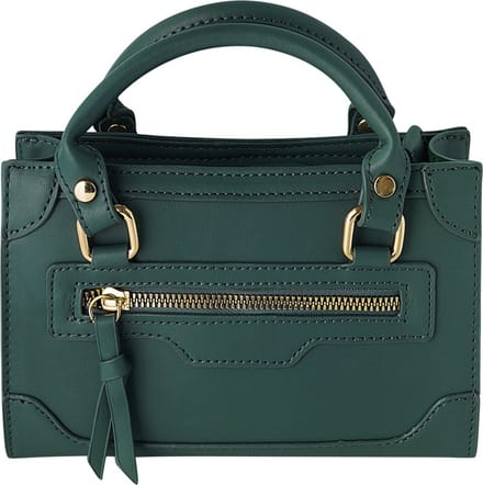 Groene handtas met rits - nepleer - schoudertas - crossbody tas
