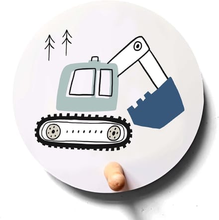 Kapstok Graafmachine-kinderkapstok-voertuigen-kinderkamer-babykamer-graafmachine-decoratie