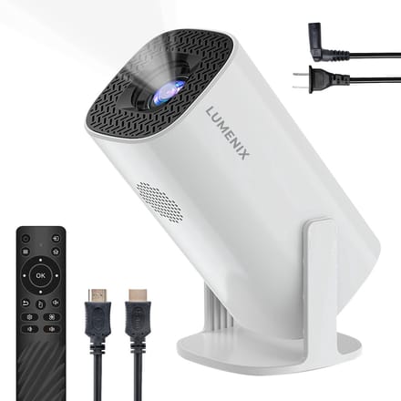 Lumenix® S2 Mini Beamer 2025 - Alles-in-één Smart TV Projector - 4K support & Voor iOS & Android - Wit