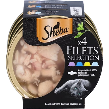 Sheba Filets Selection - Assortiment voor Chat Adulte 4x60 Voeding