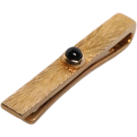 Zwarte Saffier Gouden Kleur Messing Stropdasclip Bar