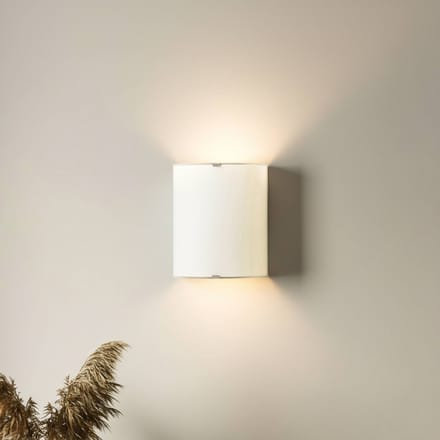 Lindby - wandlamp - 1licht - Glas, metaal - H: 21 cm - E27 - wit, chroom