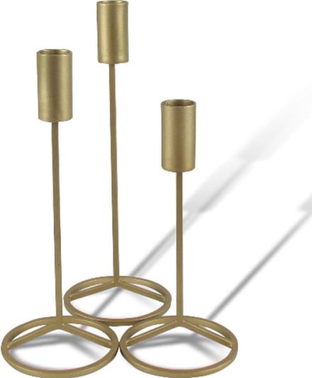 Kandelaar goud ronde ring voet, 27 cm
