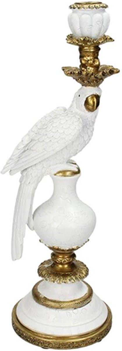 HD Collection Kandelaar Vogel Wit 40x13x15cm