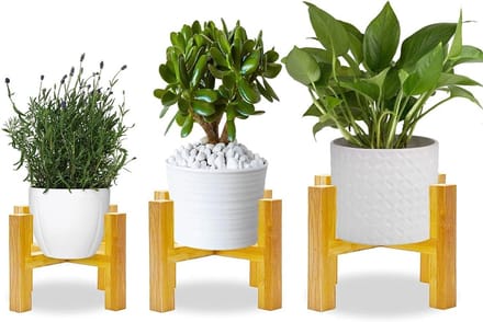 Omgoods - Set van 3 Houten Plantstands voor Binnen en Buiten