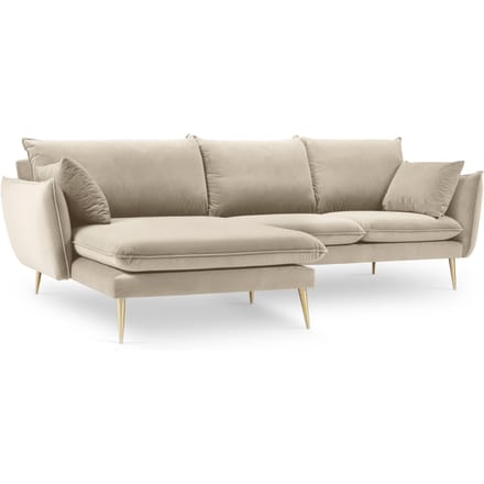 3.5-zitshoekbank Elio links velvet | Milo Casa