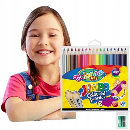 Colorino Kleurpotloden Jumbo 18 stuks + Puntenslijper