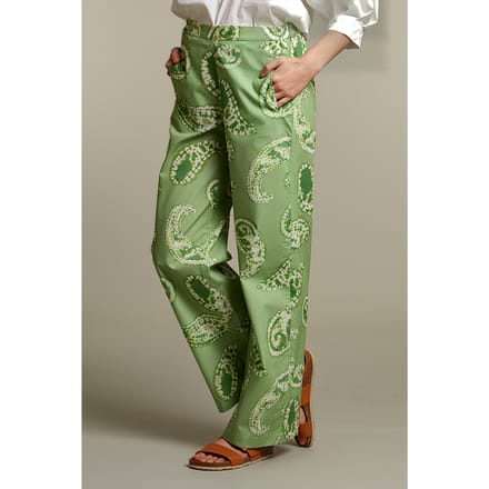 River Woods Green Paisley Pants Größe: 38 | Ausgestellte Hosen Outlet | Damen | Grün