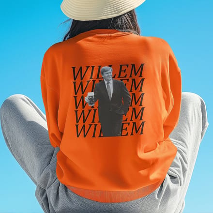 Oranje Koningsdag Trui Willem X 5 Back XS