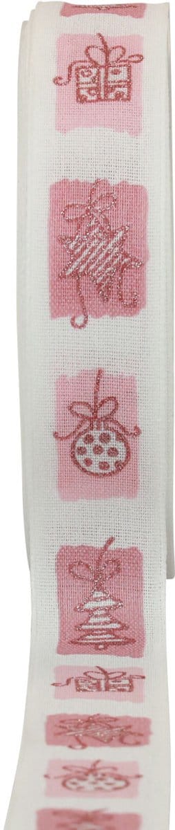 Kerstlint Roze lint Kerst 25mm 18m