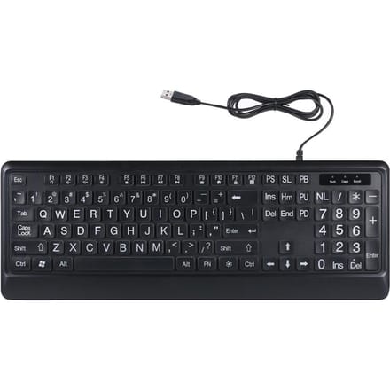 USB-interface Grootletter Toetsenbord met achtergrondverlichting