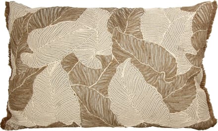 HD Collection Cushion Palm Leaf Cotton Natural 40x60cm