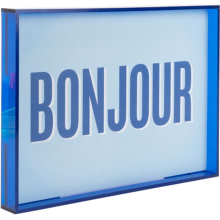 Present Time - Wall Art Bonjour Medium - Blauw