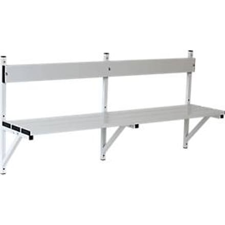 Wandbank, aluminium/rvs, L 2000 mm