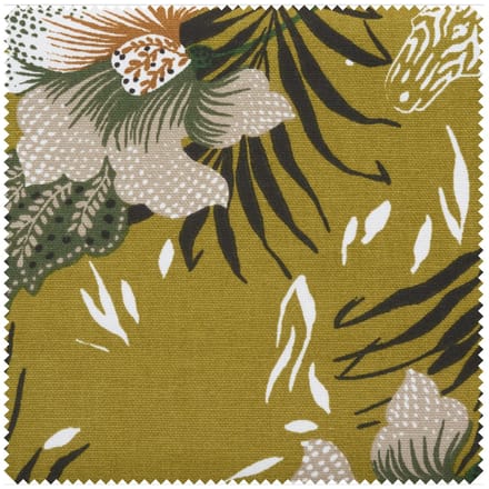 Half Panama stof "Zebra en bloemen"