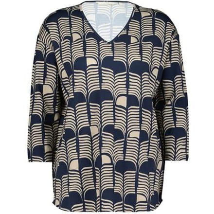 Fancy V-tee Dark blue Glow print