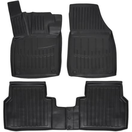 Tapis de sol - SCOUTT - Volkswagen ID.4 - Caoutchouc Premium - Sur mesure - Noir noir