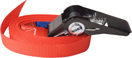Spanband set van 2 stuks rood 500x2,5 cm (750 kg)