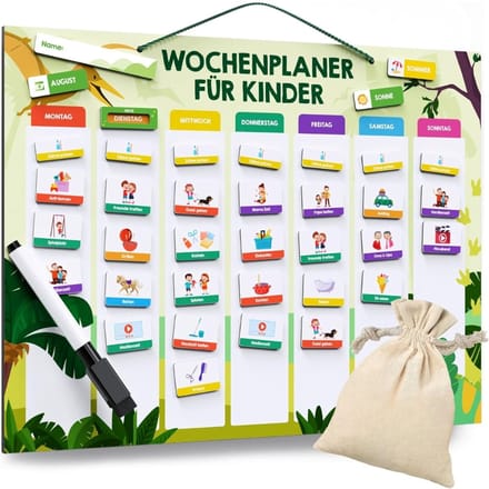Famanu - Weekplanner kinderen – 223 magneten + 150 stickers – routinebord – Taken- en beloningsplanner