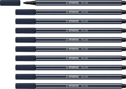 STABILO Pen 68 - Premium Viltstift - Paynegrijs - Doos 10 stuks