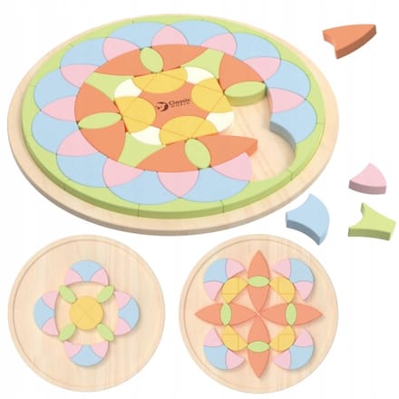 Houten Mandala Legpuzzel Bloemvormig Montessori Speelgoed