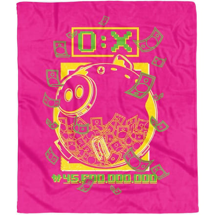 Squid Game Piggy Bank Fleece Blanket - L