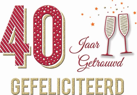 Kaart - Zizi - 40 Jaar getrouwd, gefeliciteerd - ZZ25a