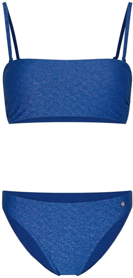 MyRebelle - Bandeau Bikini - Blue Bay - Blauw - Glitter - Soft Cups - Maat 38