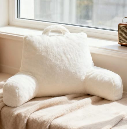 Groot rugkussen met nekrol voor in bed - wasbare hoes