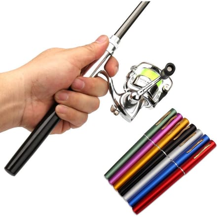 Zakformaat Opvouwbare Hengel Molen Combo Mini Pen Hengel Kit Telescopische Hengel Spinmolen Combo Kit 1.4M zilver